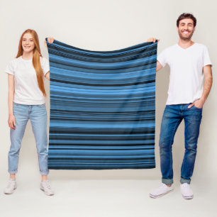 Blue Black Stripes Fleece Blanket