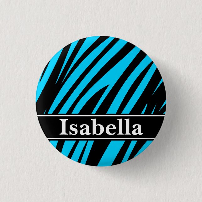 Blue Black Stripes Pattern 3 Cm Round Badge (Front)