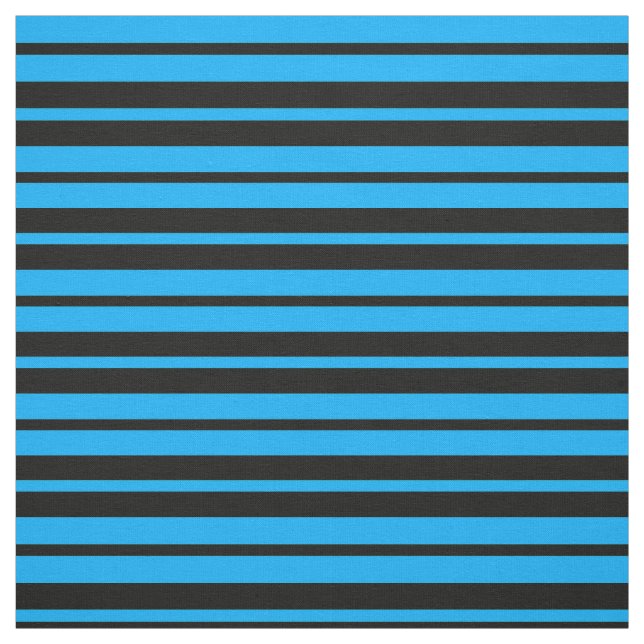 Blue Black Stripes Pattern Design Fabric (Swatch)