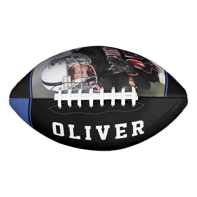 Blue Black Stripes Player's Name and Photo   Football (Front)