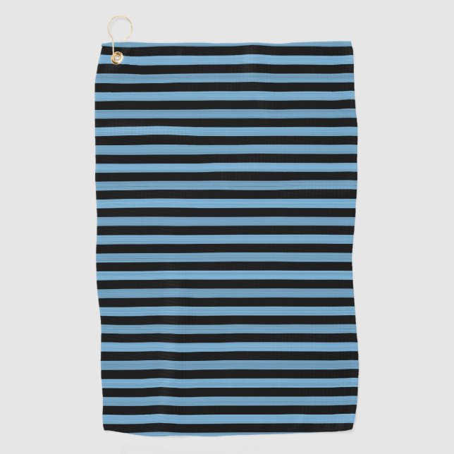 Blue Black Stripes Seamless pattern Golf Towel (Front)