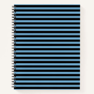 Blue Black Stripes Seamless Pattern Notebook