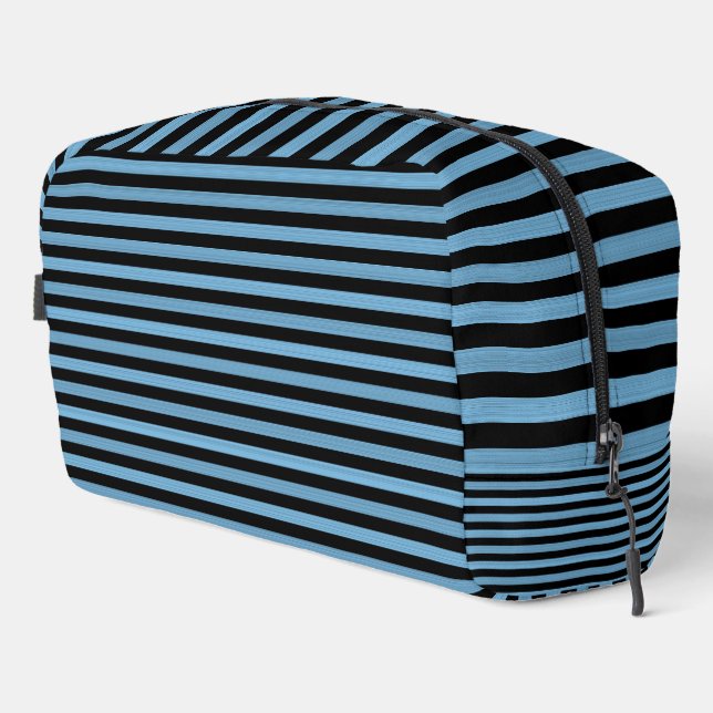 Blue Black Stripes Seamless Pattern Toiletry Bag (Right Corner)