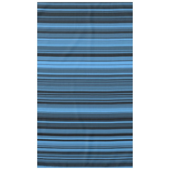 Blue Black Stripes Tablecloth (Front)