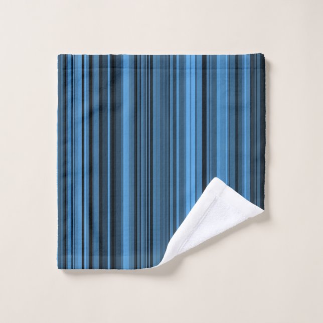 Blue Black Stripes Wash Cloth (Wash Cloth)