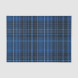 Blue & Black Tartan Plaid Pattern Print Tissue Paper