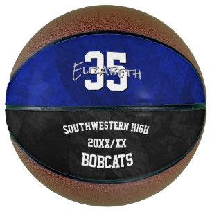 blue black team name end of season gifts basketball