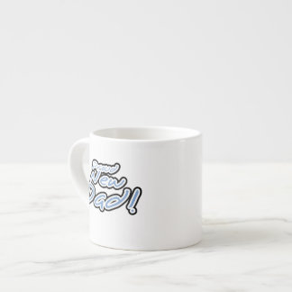 Blue/Black Text Proud New Dad Gifts Espresso Cup