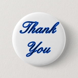 Blue Black Thank You Design The MUSEUM Zazzle Gift 6 Cm Round Badge