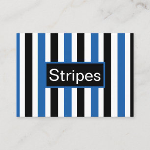Blue Black Vertical Stripes Business Card