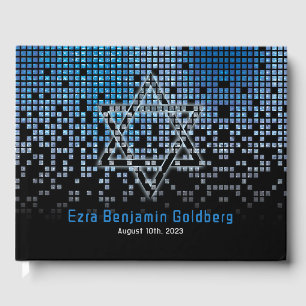 Blue Black Video Game Gamer Bar Mitzvah Guest Book