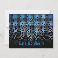Blue Black Video Game Gamer Bar Mitzvah Thank You