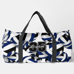 blue black volleyball team colours pattern  duffle bag
