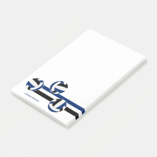 blue black volleyballs custom name post-it notes