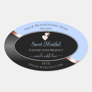 Blue Black Wavy Rose Gold Hearts Product Labels