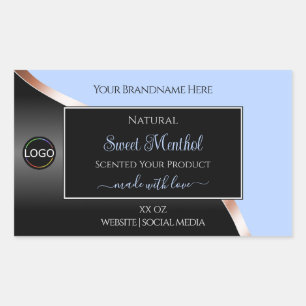 Blue Black Wavy Rose Gold with Logo Product Labels