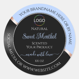 Blue Black Wavy Rose Gold with Logo Product Labels