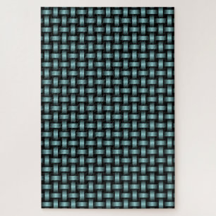 Blue Black Weave Pattern Jigsaw Puzzle