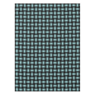 Blue Black Weave Pattern Tablecloth