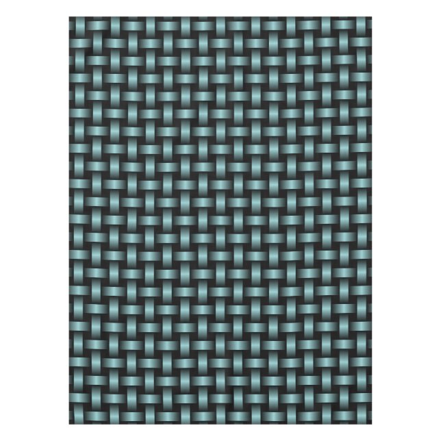 Blue Black Weave Pattern Tablecloth (Front)
