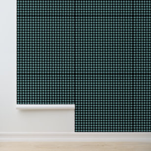 Blue Black Weave Pattern Wallpaper