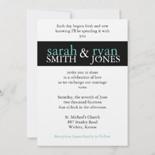 Blue & Black Wedding Invitation