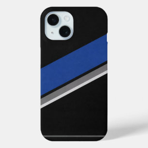 Blue Black & White Abstract Pattern Phone Case