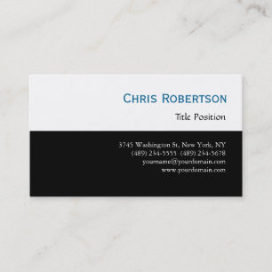 Blue Black White Charming Script Business Card