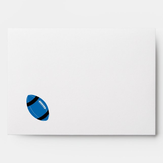 Blue, Black, & White Football Theme Envelope (Front)