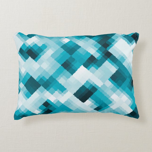 Blue Black White Modern Abstract Pattern Decorative Cushion (Front)
