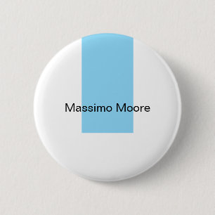 Blue Black White Plain Elegant Own Name 6 Cm Round Badge