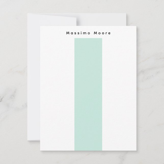 Blue Black White Plain Elegant Own Name Card (Front)