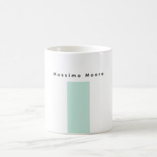 Blue Black White Plain Elegant Own Name Coffee Mug