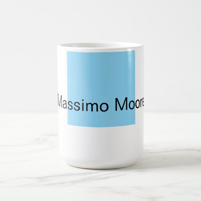 Blue Black White Plain Elegant Own Name Coffee Mug (Center)