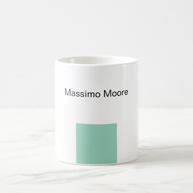 Blue Black White Plain Elegant Own Name Coffee Mug (Center)