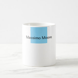Blue Black White Plain Elegant Own Name Coffee Mug