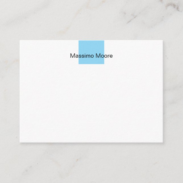 Blue Black White Plain Elegant Own Name Enclosure Card (Front)