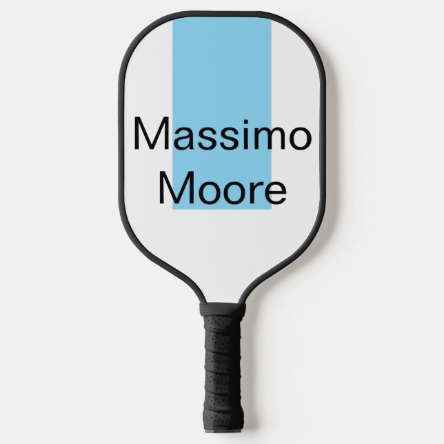 Blue Black White Plain Elegant Own Name Pickleball Paddle (Front)