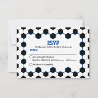 Blue Black White Soccer Ball Bar Mitzvah