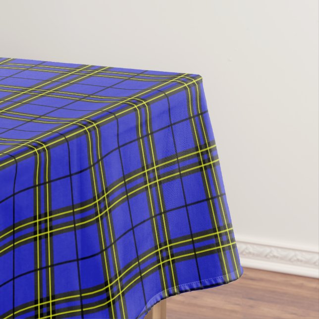 Blue Black Yellow Tartan Tablecloth (In Situ)
