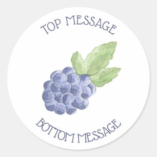 Blue blackberry fruit classic round sticker