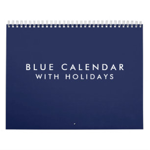 Blue Blank Calendar With Holidays 2025