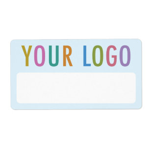 Blue Blank Name Stickers with Logo Badge Labels