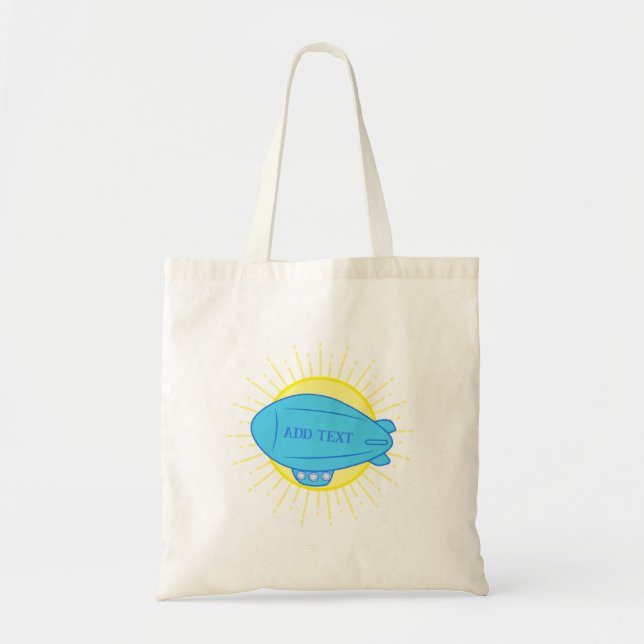 Blue Blimp Balloon Custom Tote Bag (Front)
