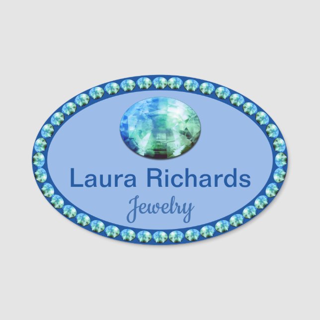 Blue Bling NAME TAG (Front)