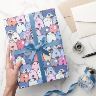 Blue Bliss Dogs Wrapping Paper