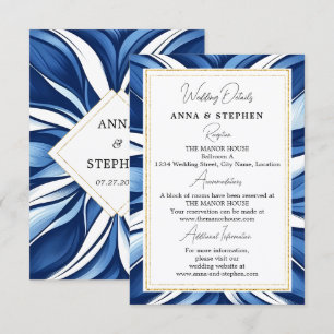 Blue Bliss Floral Wedding Details Enclosure Card