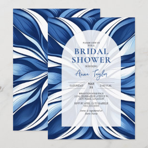Blue Bliss Organic Floral Bridal Shower Invitation