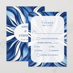 Blue Bliss Organic Floral RSVP Card