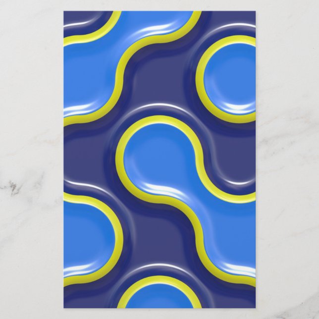 Blue Blob Pattern Stationery (Front)